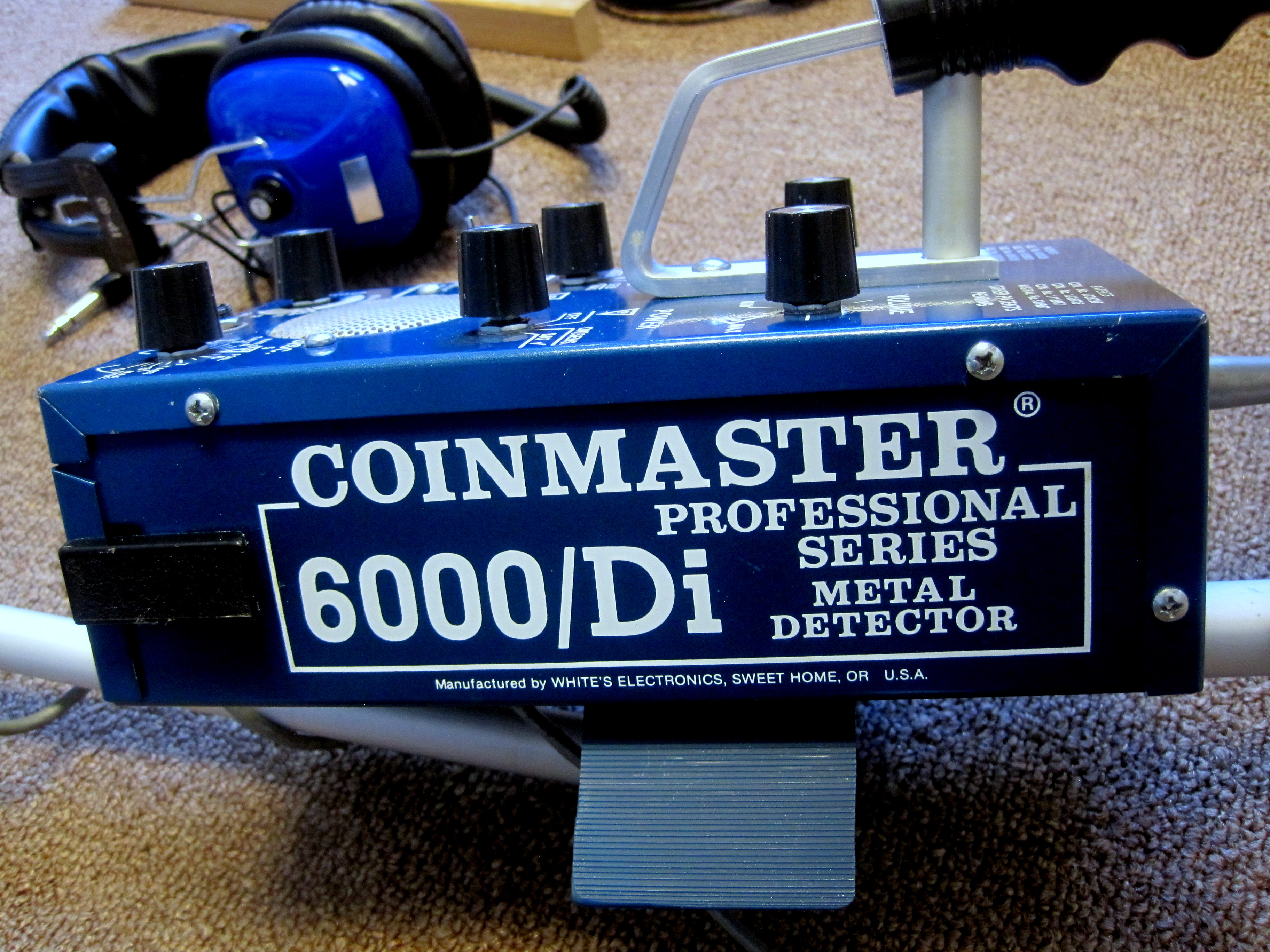 Vintage 86 White's Coinmaster 6000 DI Pro, 2Coil Metal Detector